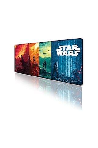 Star Wars Oyun Gaming Klavye Mouse Pad Kaymaz Taban Kenarları Dikişli Su Geçirmez Masa Matı 70x30 Cm