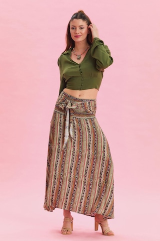 Salaş Asimetrik Etek Haki