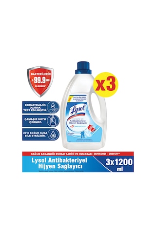 Lysol Çamaşırlar İçin Hijyen Sağlayıcı 3 x 1200 ML