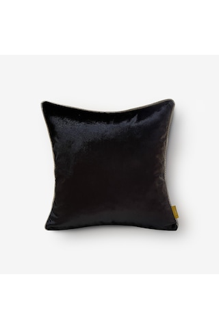 "black" Düz Kadife Dokulu Kırlent - 45x45 Siyah