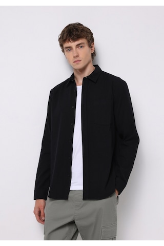 Colin's Colins Slim Fit Shirt Neck Ekoseli Erkek Siyah Uzun Kol Gömlek Cl1076727 Q1.v1 Blk Siyah