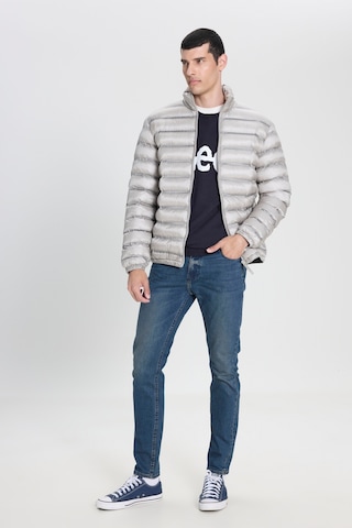 Lee Regular Fit Normal Kesim Dik Yaka Fermuarlı Gri Bej Şişme Mont Gri - Bej