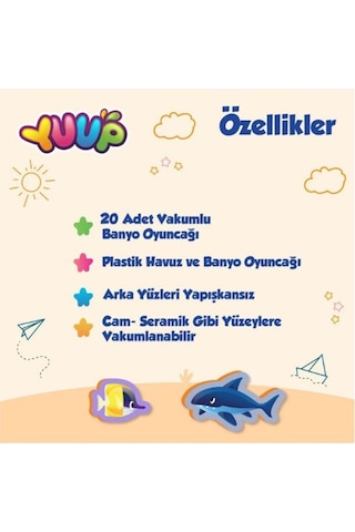 Çocuklar İçin Eğlenceli Banyo Keyif Seti - 21 Parça Deniz Canlıları