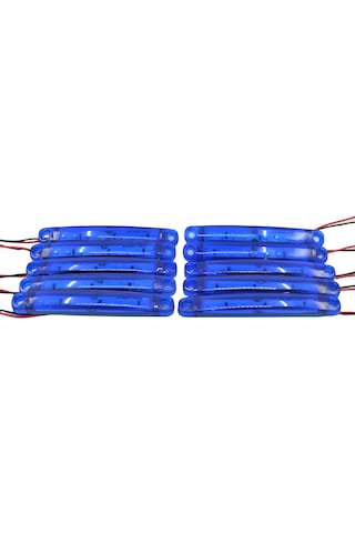 10 Adet Mavi Parmak Lamba 9 Led 12v 24v