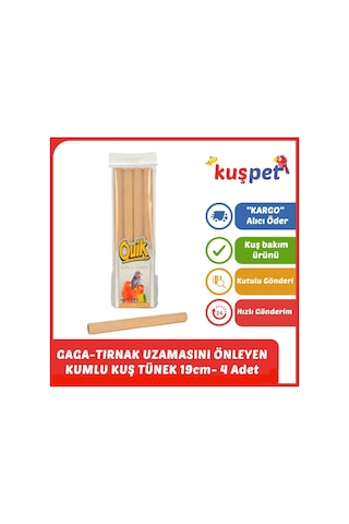 Quik Gaga Tırnak Uzamasını Önleyen Kumlu Kuş Tüneği 19cm- 4 Adet