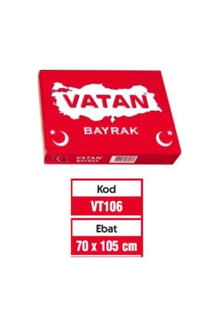 Vatan Türk Bayrağı Polyester Kumaş 70 x 105 CM