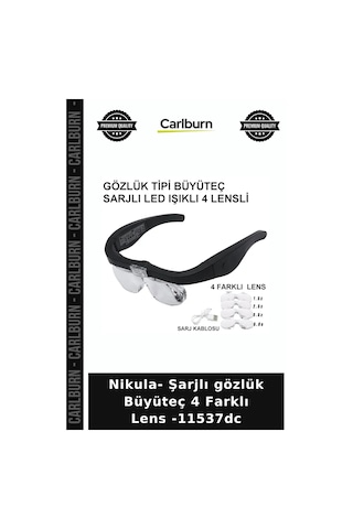 Nikula- Şarjlı Gözlük Büyüteç 4 Farklı Lens -11537dc Okuma Çalışma Yardımcı