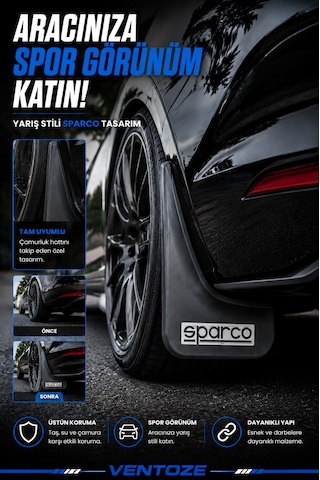 Sparco Universal Esnek Arka Paçalık Seti 2li Çamurluk Tozluğu Gri
