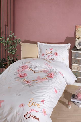 Clasy Dream Bej %100 Pamuk Tek Kişilik Nevresim Takımı Bej