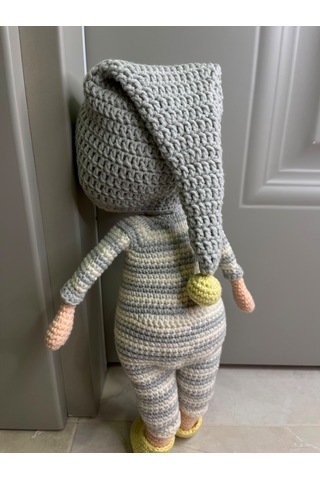 El Yapımı Amigurimi Uyuyan Uyku Arkadaşı Bebek&örgü Oyuncak 32 Cm