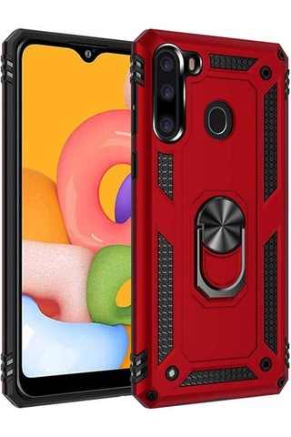 Samsung Uyumlu Galaxy A21 Kılıf Zore Vega Kapak Kırmızı