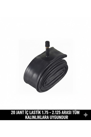 Güçlü Bisikletmotosiklet 20 Jant İç Lastik - 20x1.75 / 2.125 Uyumlu - Oto Valf Kalın Sibop Bisiklet İç Lastiği