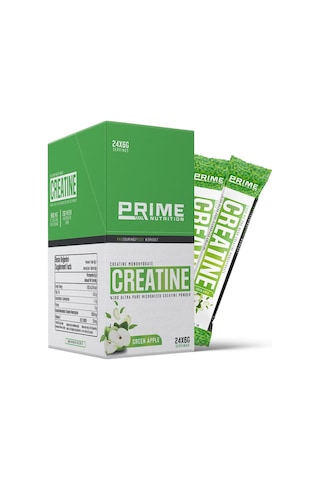 Prime Nutrition Creatine 24 Saşe X 6 Gram Yeşil Elma - Kreatin Monohidrat %100 Mikronize Tek Kullanımlık Paket