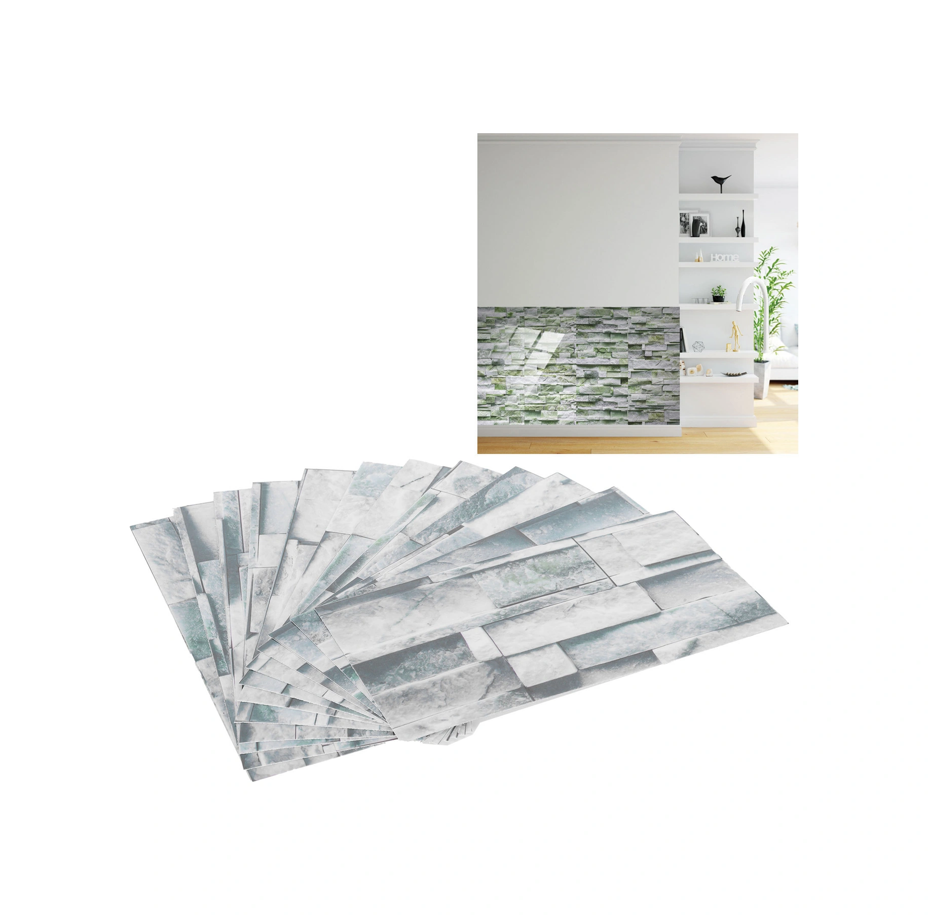 Mufunye 12 Adet Su Geçirmez Pvc Mermer Desenli Zemin Duvar Sticker, Dayanıklı, Kolay Kurulum, Mutfak Banyo Yenileme, Temizliği Kolay Diğer