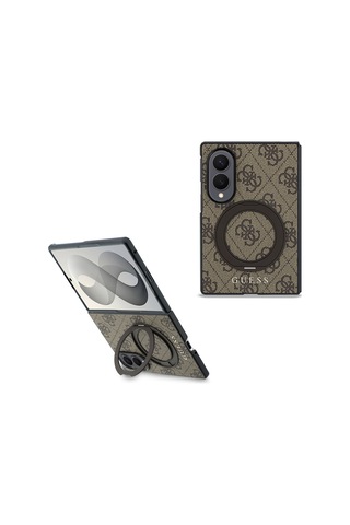 Samsung Galaxy Z Fold 8 Uyumlu Kılıf Guess Lisanslı M-safeli 360 Standlı Pu Klasik Yazı Logolu Kapak Kahve Kahverengi