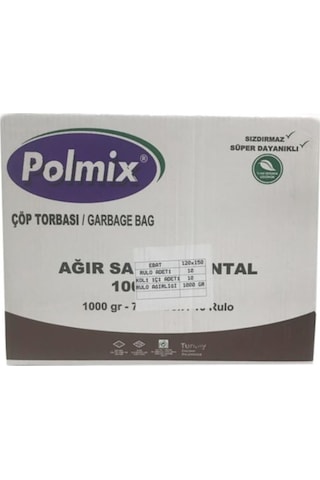 Polmix Ağır Hantal Çöp Torbası Siyah 120 x 150 CM