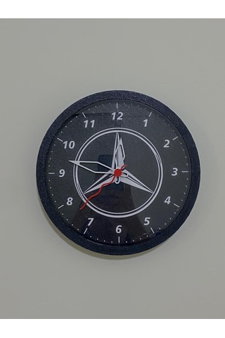 Mercedes Temalı, Siyah Kasa, Modern Duvar Saati Siyah