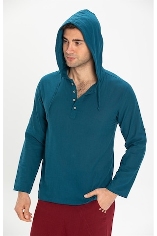 Şile Bezi Kapüşonlu Erkek Sweatshirt Petrol Ptrl