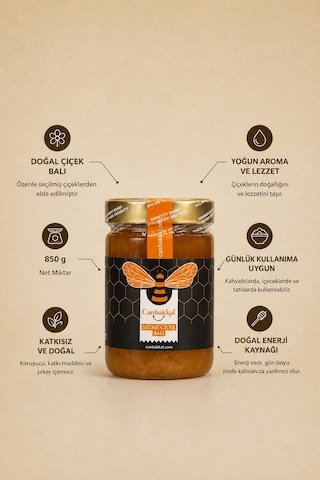 Canbakkal Süzme Çiçek Balı 850 Gram Doğal, Katkısız Çiçek Balı
