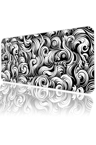 İlyuka Mousepad 70x30cm Büyük Boy Xl Mp367030 Blackwhite Abstract