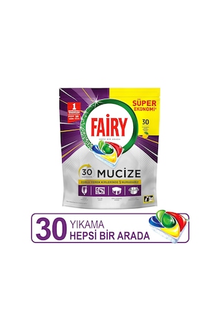 Faıry Mucize Bulaşık Makinesi Deterjanı Kapsülü/tableti 30 Yıkama 3 Paketi