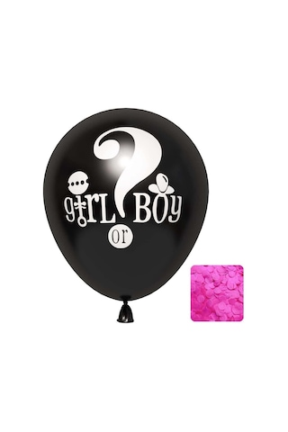 Girl Or Boy Siyah Cinsiyet Belirleme Balonu Kız Bebek 18 Inc