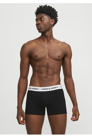 Jack & Jones Erkek Logolu Beli Lastikli 5'Li Boxer Paketi - Solid 12254366 - 1 Black