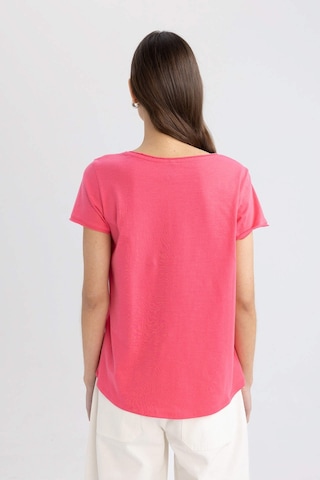 Defacto Regular Fit V Yaka Basic Kısa Kollu Tişört K1507AZ24SMPN239 Pembe
