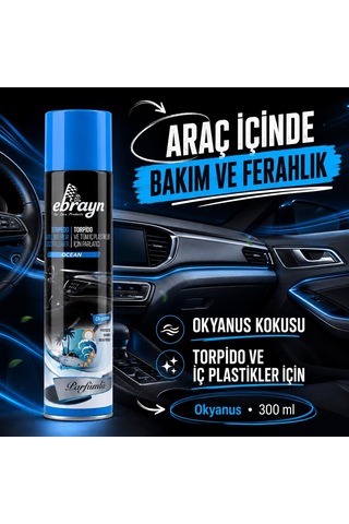 Universal Araç İçi Torpido Ve Tüm Araç İçi Plastikler İçin Parlatıcı Sprey - Parfümlü Okyanus 300 Ml