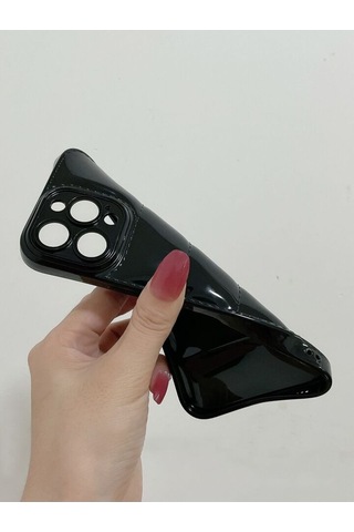 Pointtech Apple Uyumlu iPhone 13 Puffer Silikon Kılıf Kamera Koruma Lens Korumalı Parlak Telefon Kılıfı