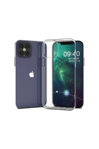 Apple Uyumlu iPhone 12 Mini Kamera Korumalı Şeffaf Yumuşak Silikon