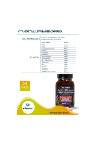 Vitapol Multi Vtamin Complex 60 Tablet 1400 Mg