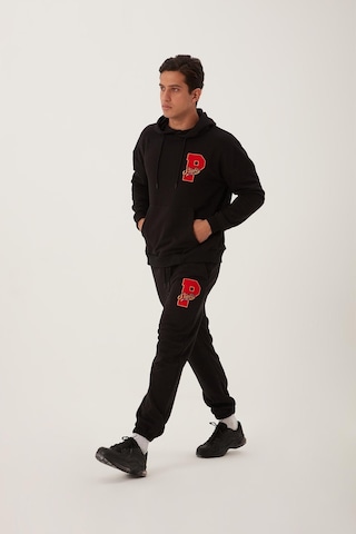 Polostate Erkek Kapüşonlu 3 İplik Sweatshirt Siyah