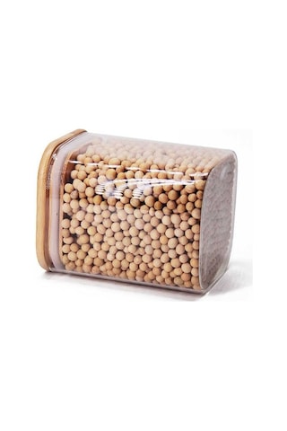 900ml Sızdırmaz Vakumlu Bambu Kapaklı Borosilikat Cam Kavanoz Hava Geçirmez & Dayanıklı Gıda Saklama Kabı 10cm X 13cm 7009