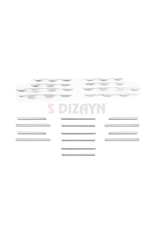 S-dizayn Fiat Egea Krom Ön Panjur Ve Tampon Çıta Seti Diamond Model 22 Prç. 2020 Üzeri Parlak Krom