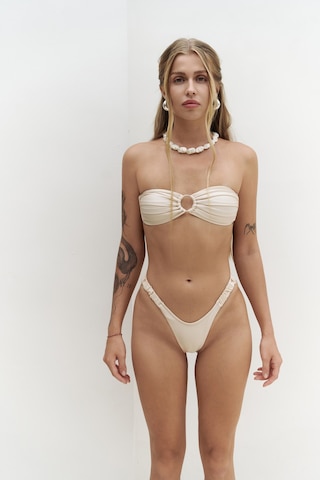 Mai Collection Mai Studios Co. Zahira Ön Halka Detay Straplez Bej Bikini Üstü Bej