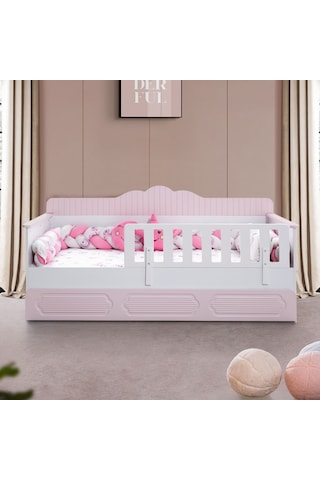 Yavrulu Karyola, Flower Yavrulu Montessori Karyola Pembe-90 X 190