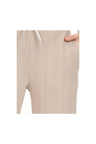 Denokids Kız Çocuk Geniş Paça Bej Basic Eşofman Altı Renkli Bej