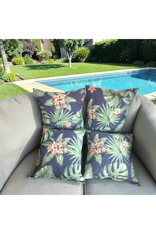 Kırlent Yastık Minder Yaprak Desen 4 Adet 35x35 35 x 35