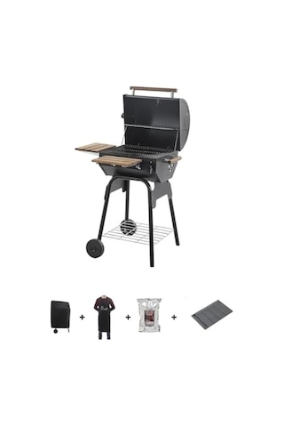 Grillord 50 Kömürlü Barbekü 1 Adet Döküm Izgaralı + Hediye Seti Önlük + Kılıf Diğer