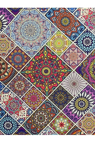Enesar Home Patchwork Desen Dijital Baski Döşemelik Kumaş 100 x 140 cm