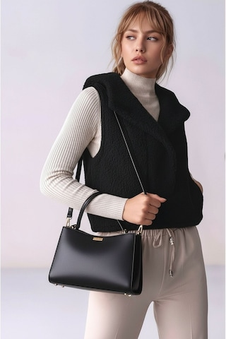 Kadın Önü Çıtçıtlı Kapüşonlu Yan Cepli Tasarım Yaka Spor Şık Crop Peluş Yelek Mavi