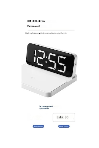 Trendooze Şarjlı Şarj Saat, Saat, Saat Kablosuz Kablosuz Elektronik Edilebilir Çalar Çalar Jy