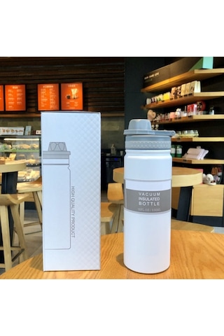 Lixiaqu01 530 Ml Tyeso Termos Paslanmaz Çelik Termos Yalıtımlı Beyaz