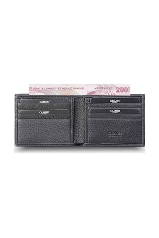 Guard Mat Siyah Klasik Deri Erkek Cüzdanı Siyah
