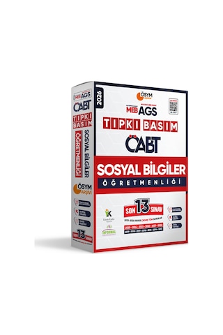 2026 Meb-AGS Öabt Sosyal Bilgiler Öğretmenliği ÖSYM Tıpkı Basım 13lü Deneme Paketi Türkiye Geneli