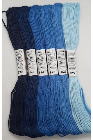 Almila 6 Adet Muline 8 Metre 6 Kat Farklı Renk Kanaviçe Nakış Ipi (527090776)