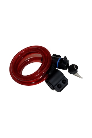 12X1200 mm Anahtarlı Halat Kilit Taşıma Aparatlı Kırmızı Renk Kırmızı