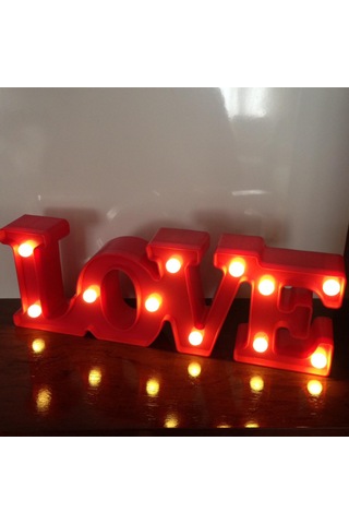 Love Temalı Lamba Çok Renkli