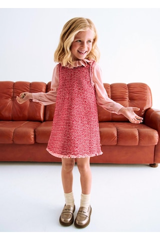 Mayoral Abel&lula Kız Çocuk Pullu Uzun Kol Elbise Kırmızı